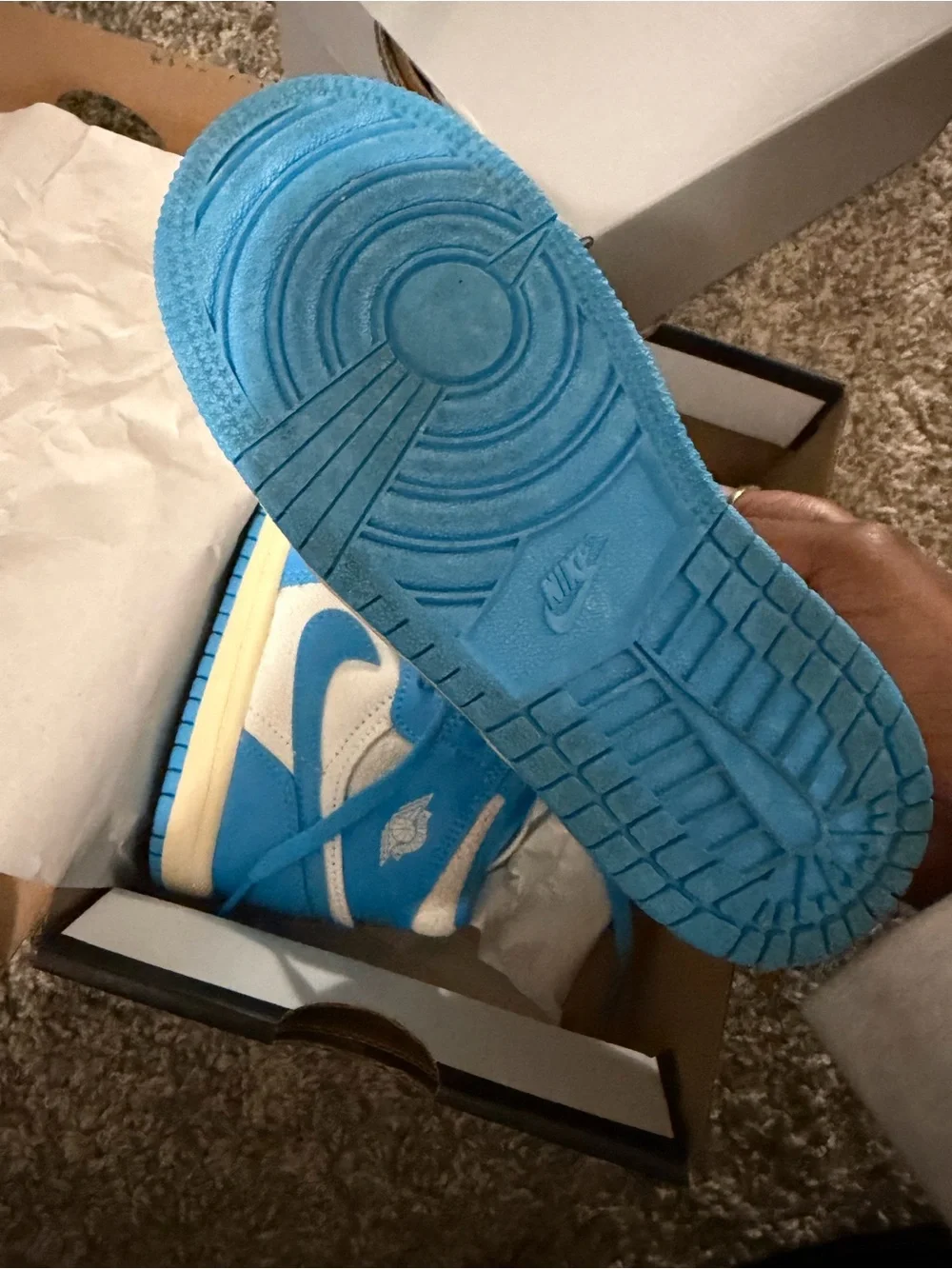 Jordan 1 Retro High OG TD - Powder Blue and Cream Kids Sneakers